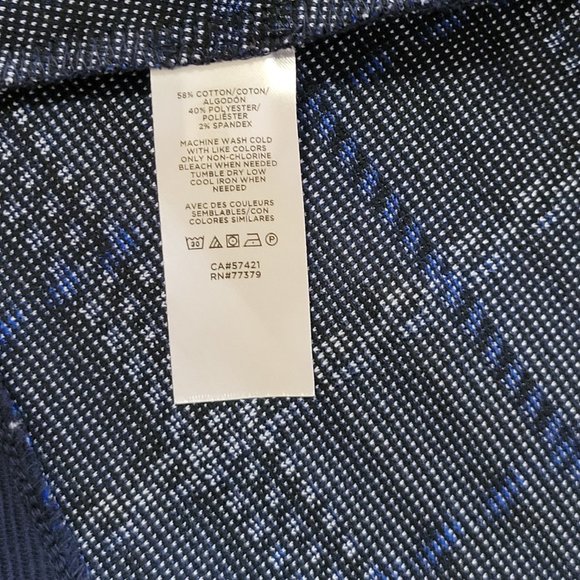 Ann Taylor Navy Blue Plaid Knit Top Women's Size M NWT - Picture 5 of 8